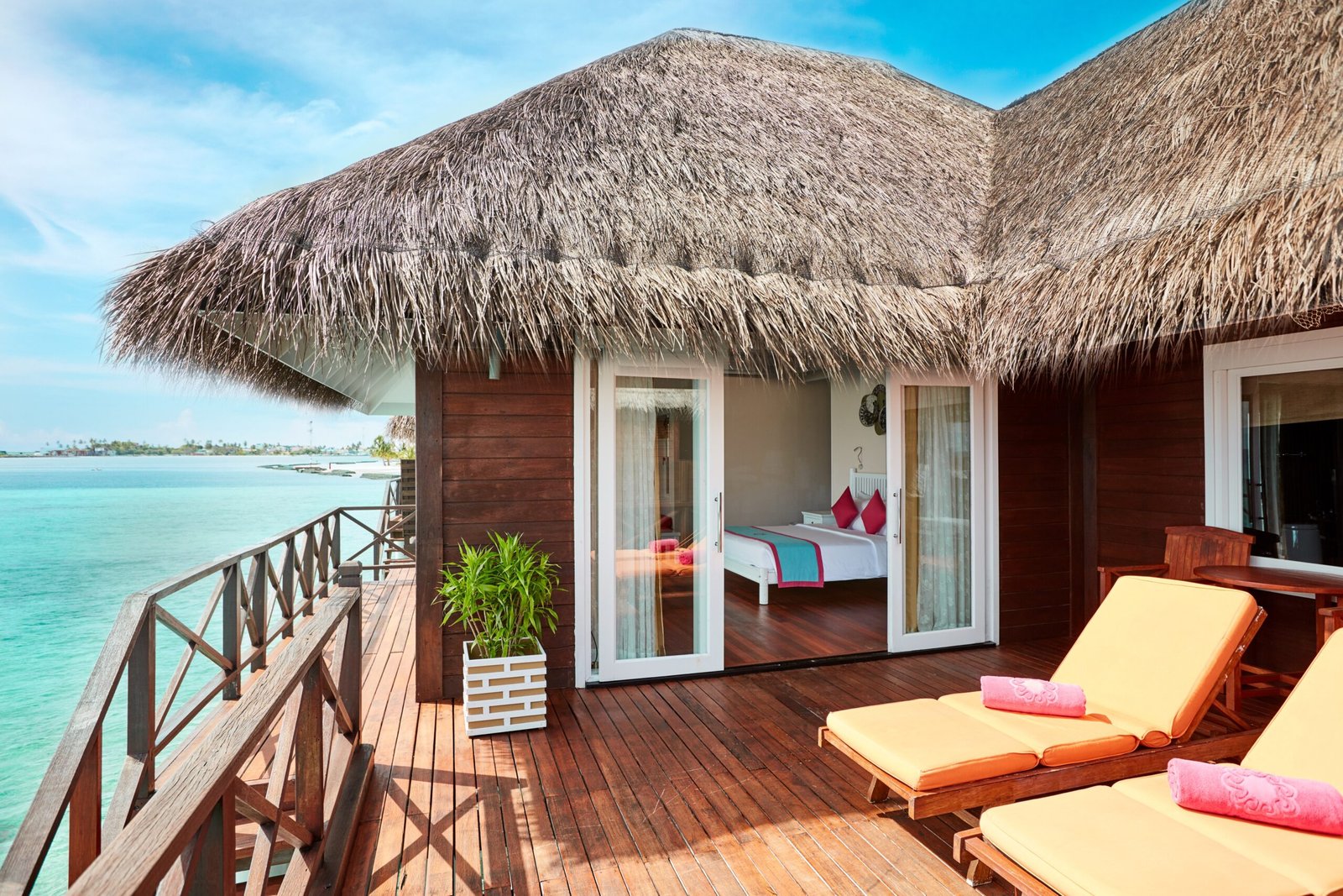 Reef Villa interior with ocean view, Sun Siyam Vilu Reef, Maldives