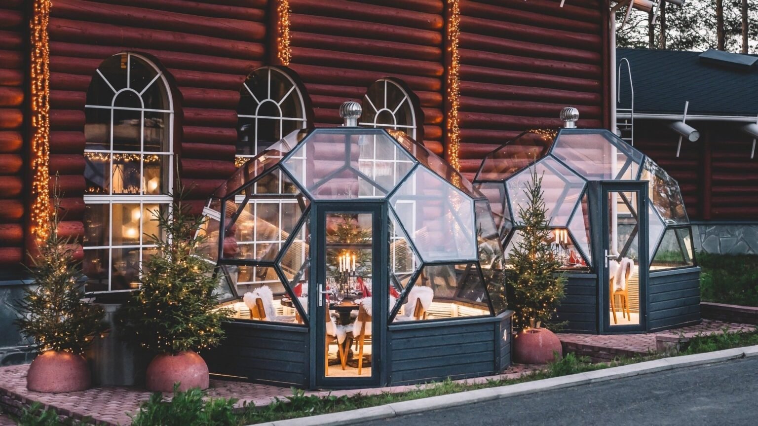 Glass Igloo Dining, Santa Claus Holiday Village