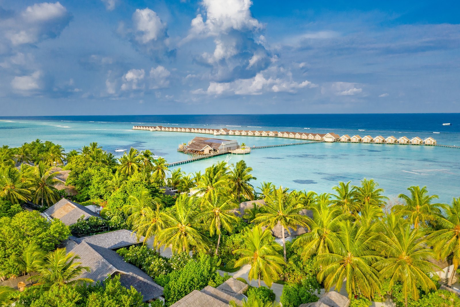 Aerial view of LUX* South Ari Atoll, Maldives