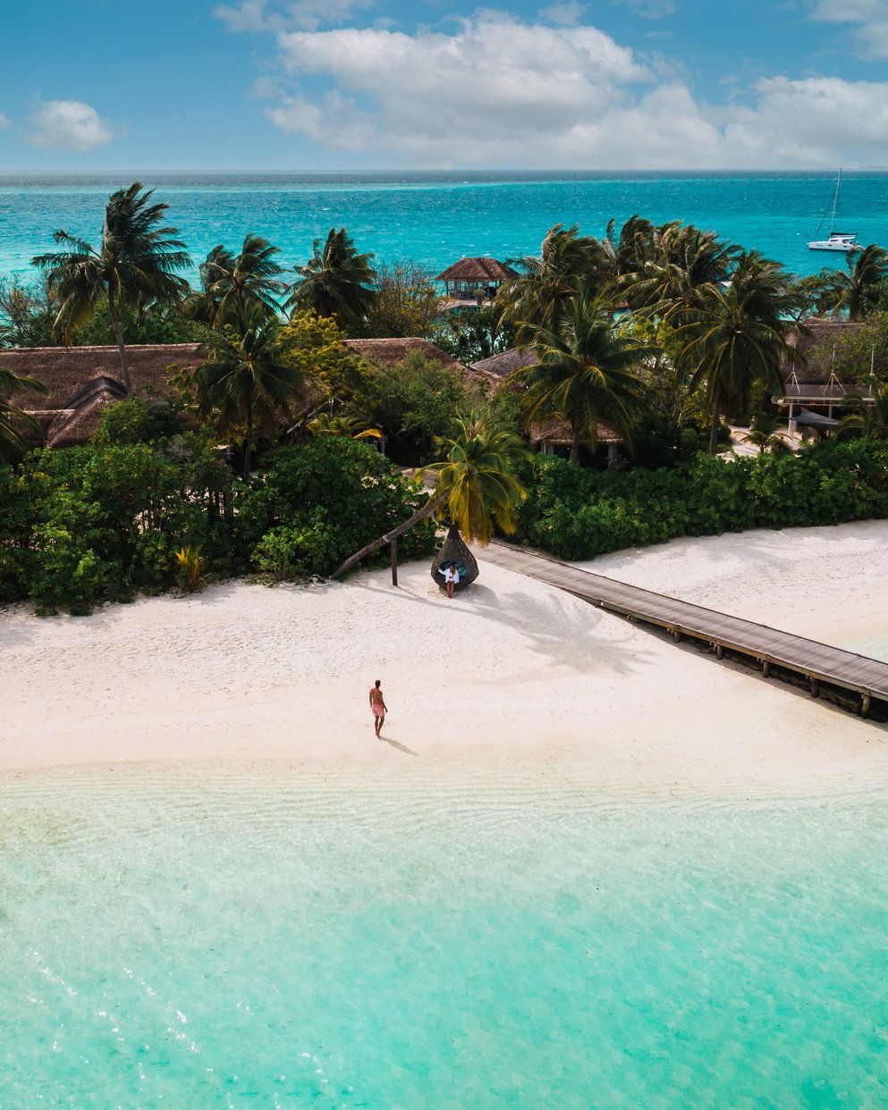 White-sand beach at LUX* South Ari Atoll, Maldives