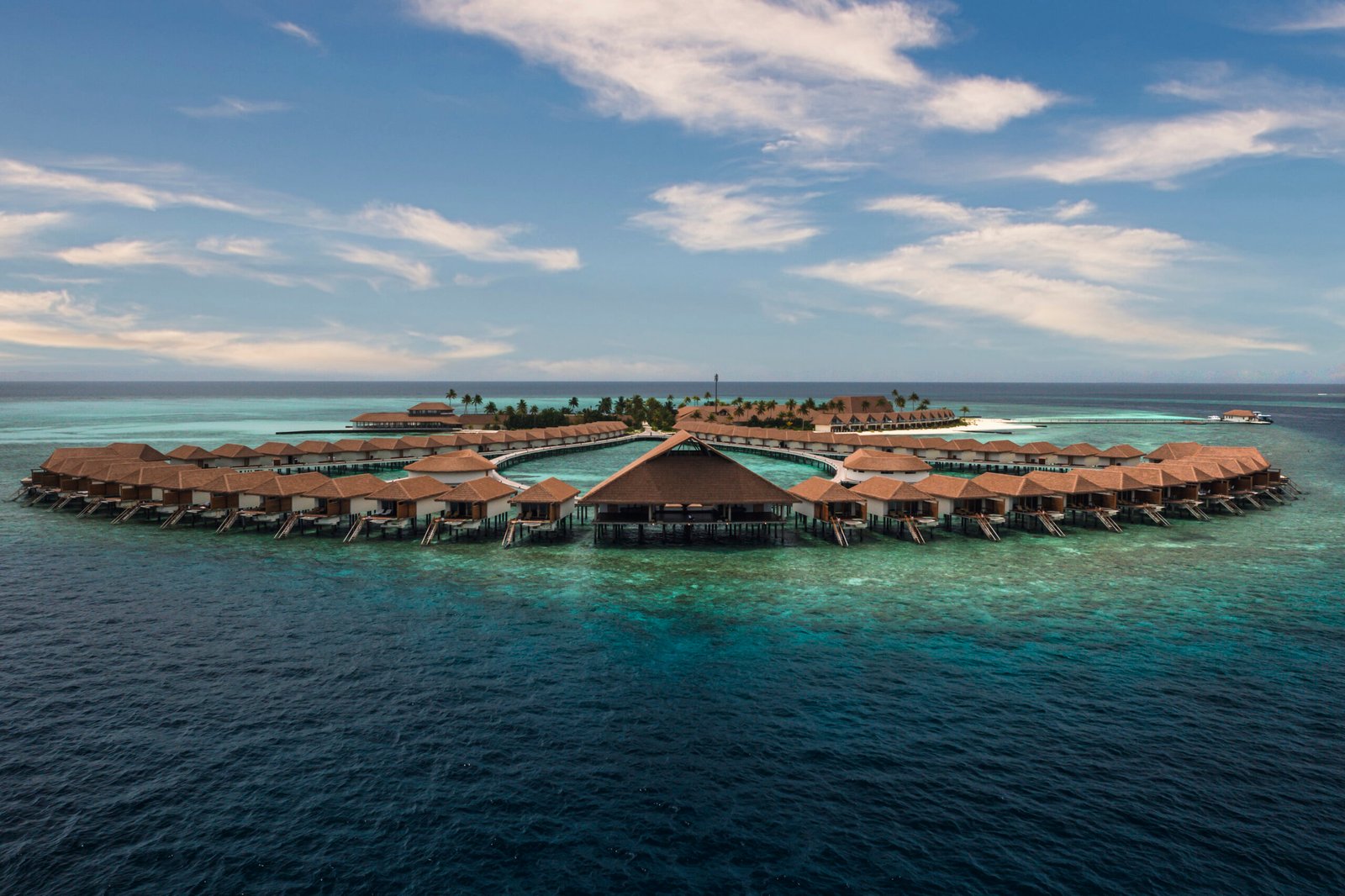 Aerial daytime view of Cinnamon Velifushi Maldives, Vaavu Atoll, Maldives