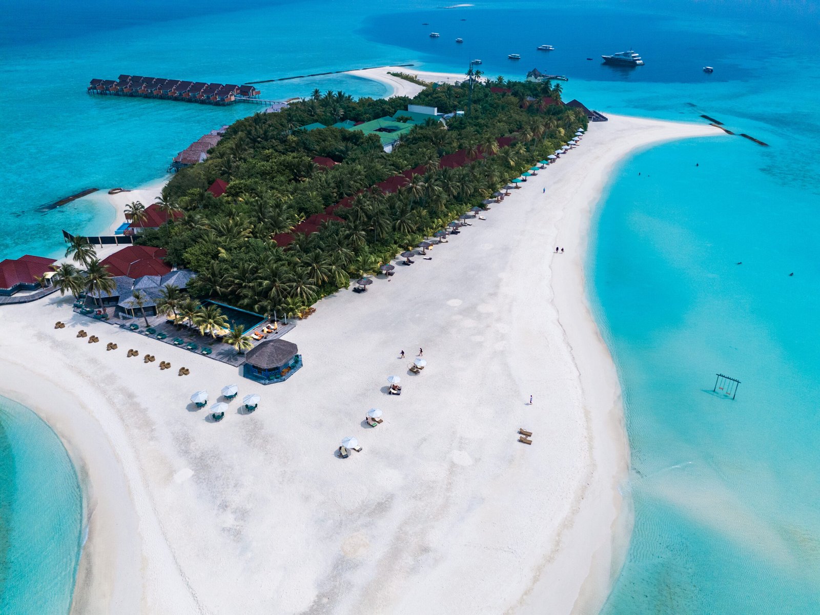 White-sand beach at Dhigufaru Island Resort, Maldives