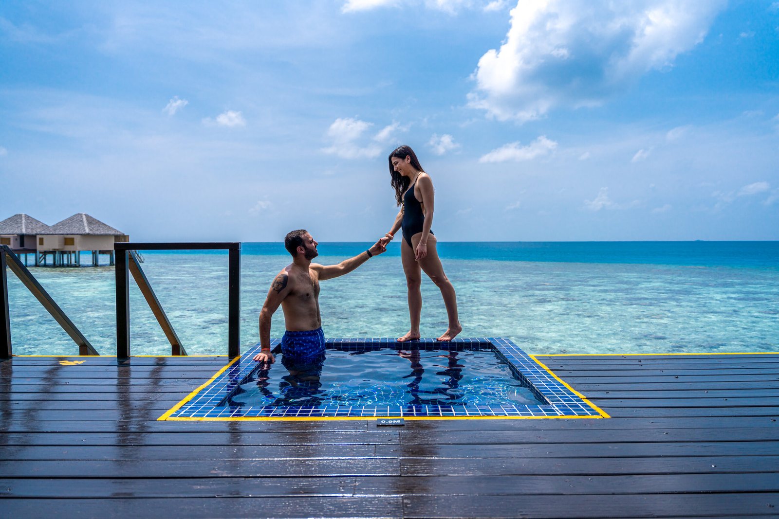 Private plunge pool deck over the house reef, Adaaran Prestige Vadoo, South Malé Atoll