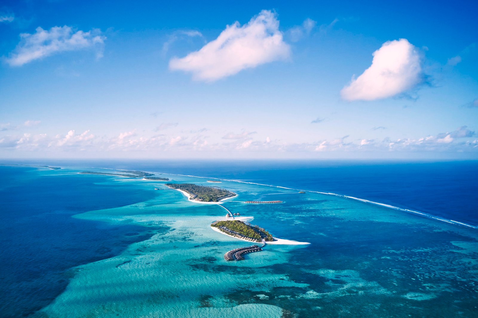 Aerial view of Jawakara Islands Maldives, Lhaviyani Atoll