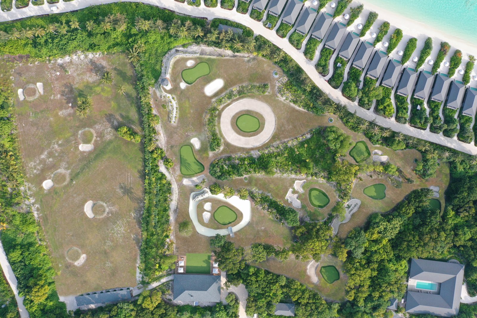 Golf course at Jawakara Islands Maldives