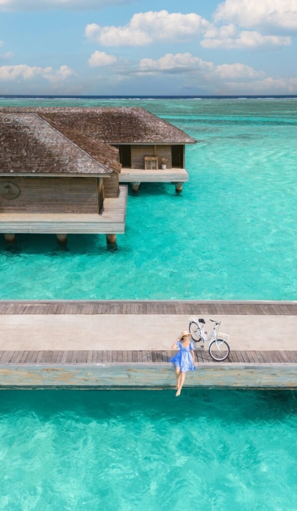 Overwater villa jetty, Jawakara Islands Maldives