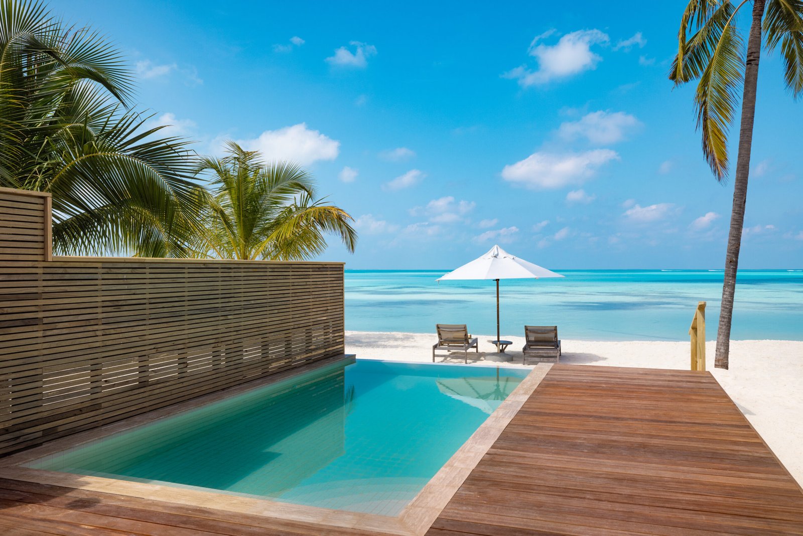Sunset Beach Pool Villa exterior, Nala Maldives by Jawakara
