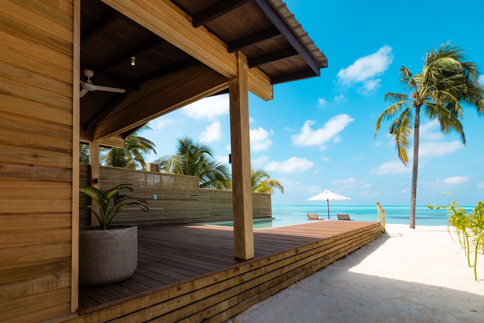 Sunset Beach Pool Villa private deck and plunge pool, Nala Maldives by Jawakara