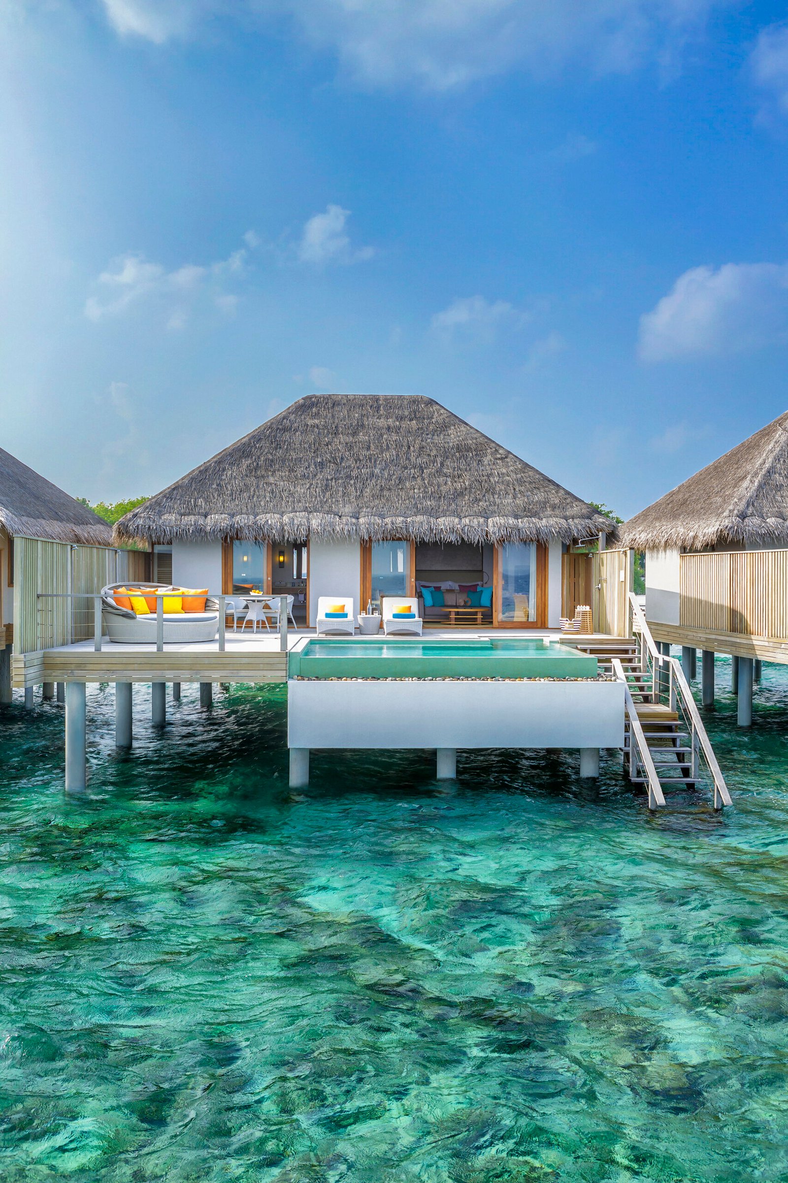 Overwater Pool Villa exterior with private plunge pool, Dusit Thani Maldives