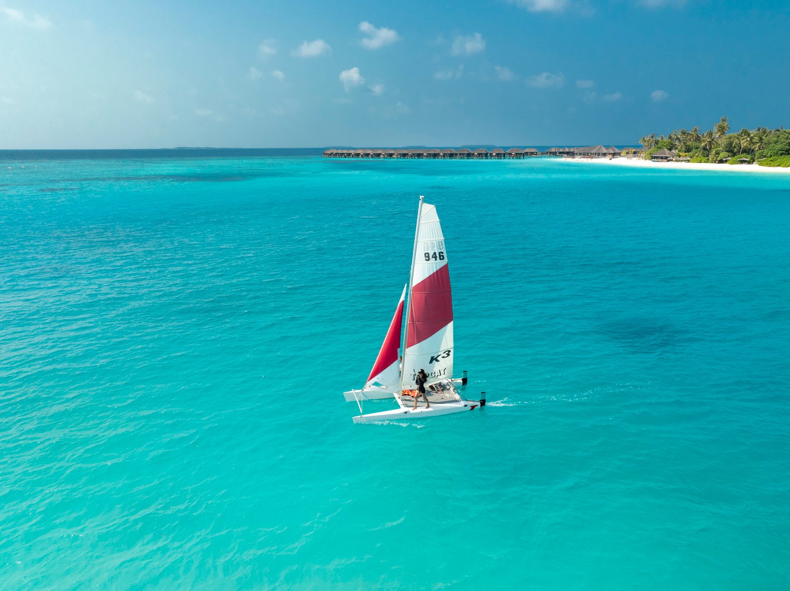 Catamaran sailing at Sun Siyam Iru Fushi