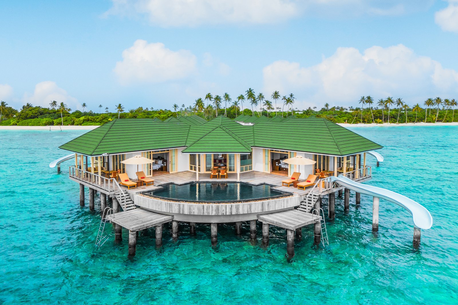 Grand Water Pavilion with private pool and slide, Siyam World, Noonu Atoll