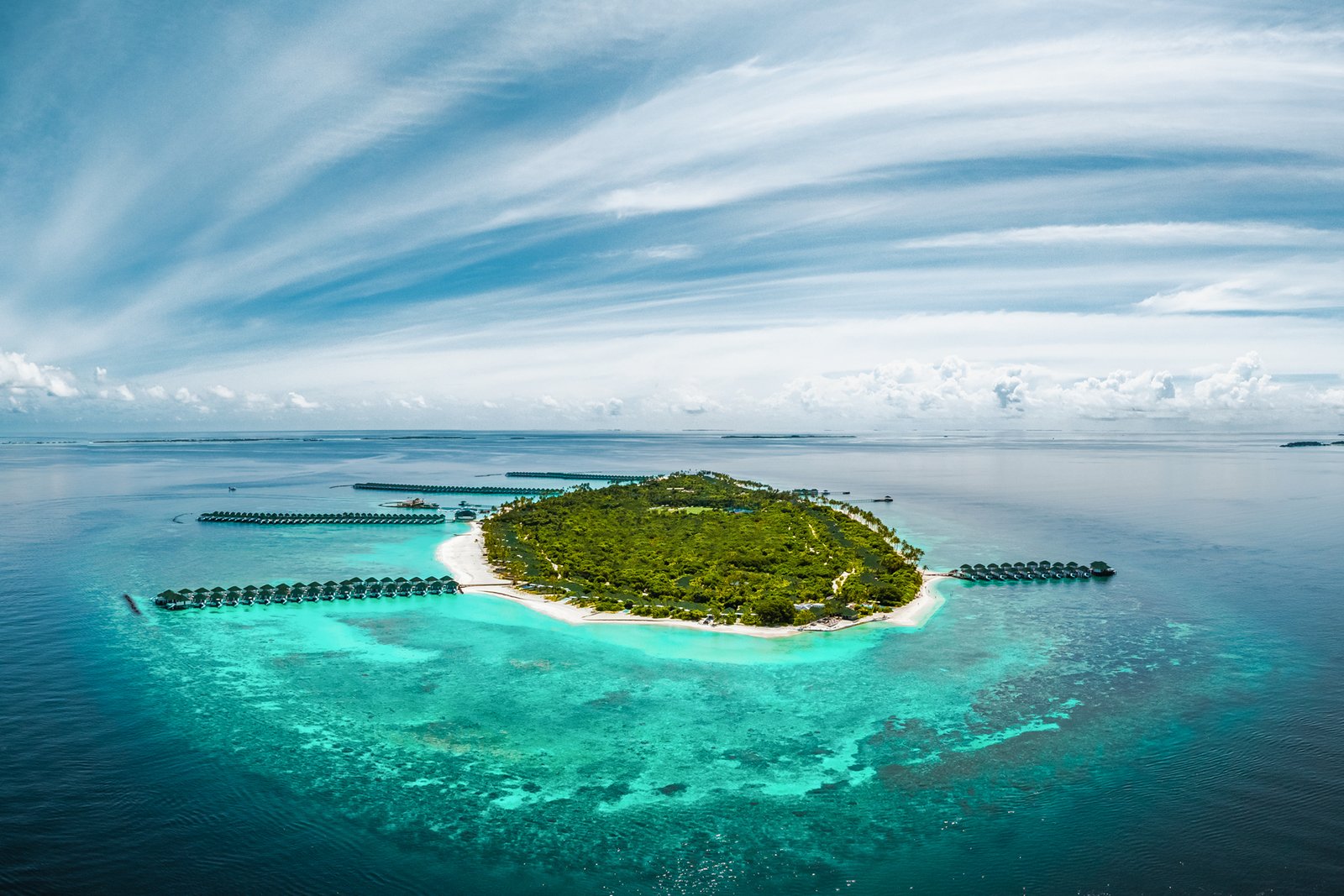 Aerial view of Siyam World, Noonu Atoll, Maldives