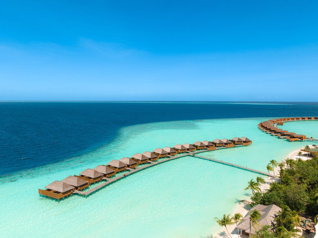 Aerial view of Veligandu Maldives Resort Island, North Ari Atoll