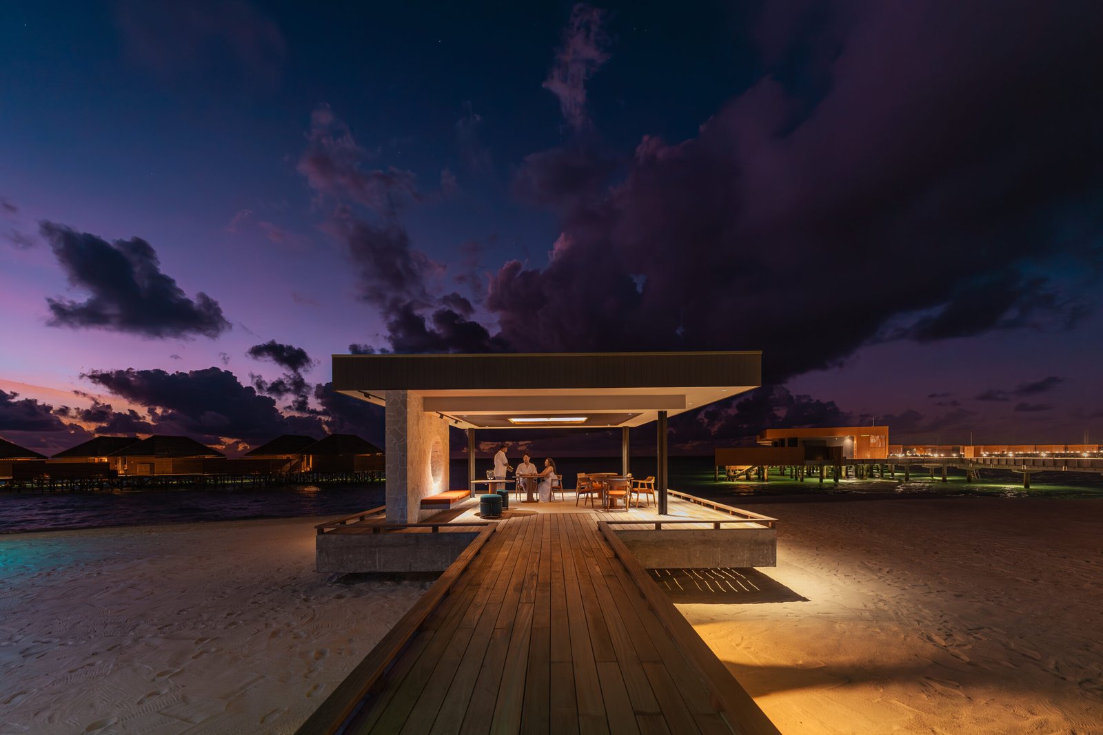 Sunset at Champagne Pavilion, Veligandu Maldives Resort Island
