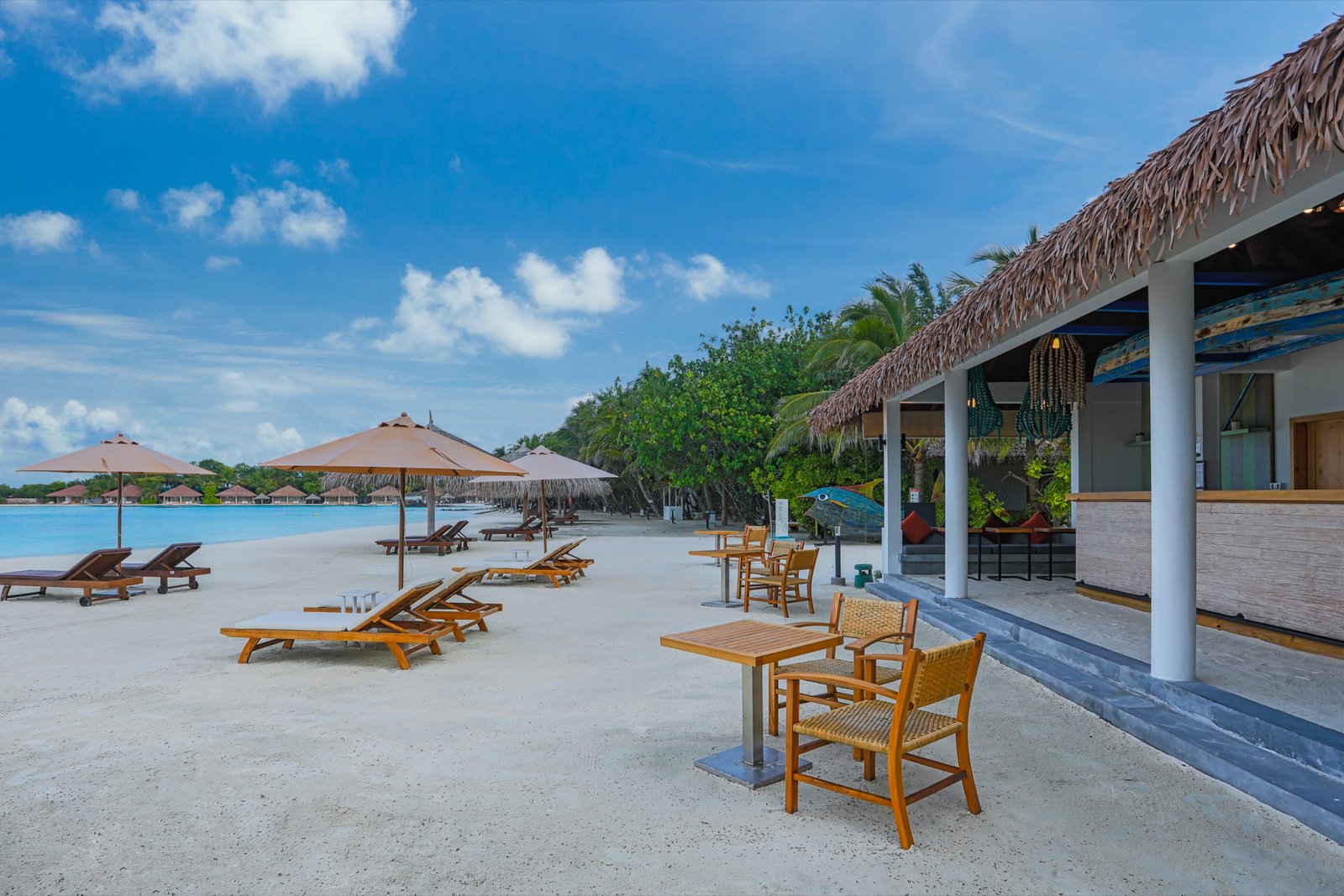 Beach Bar on the sand beside the lagoon, Cinnamon Dhonveli Maldives