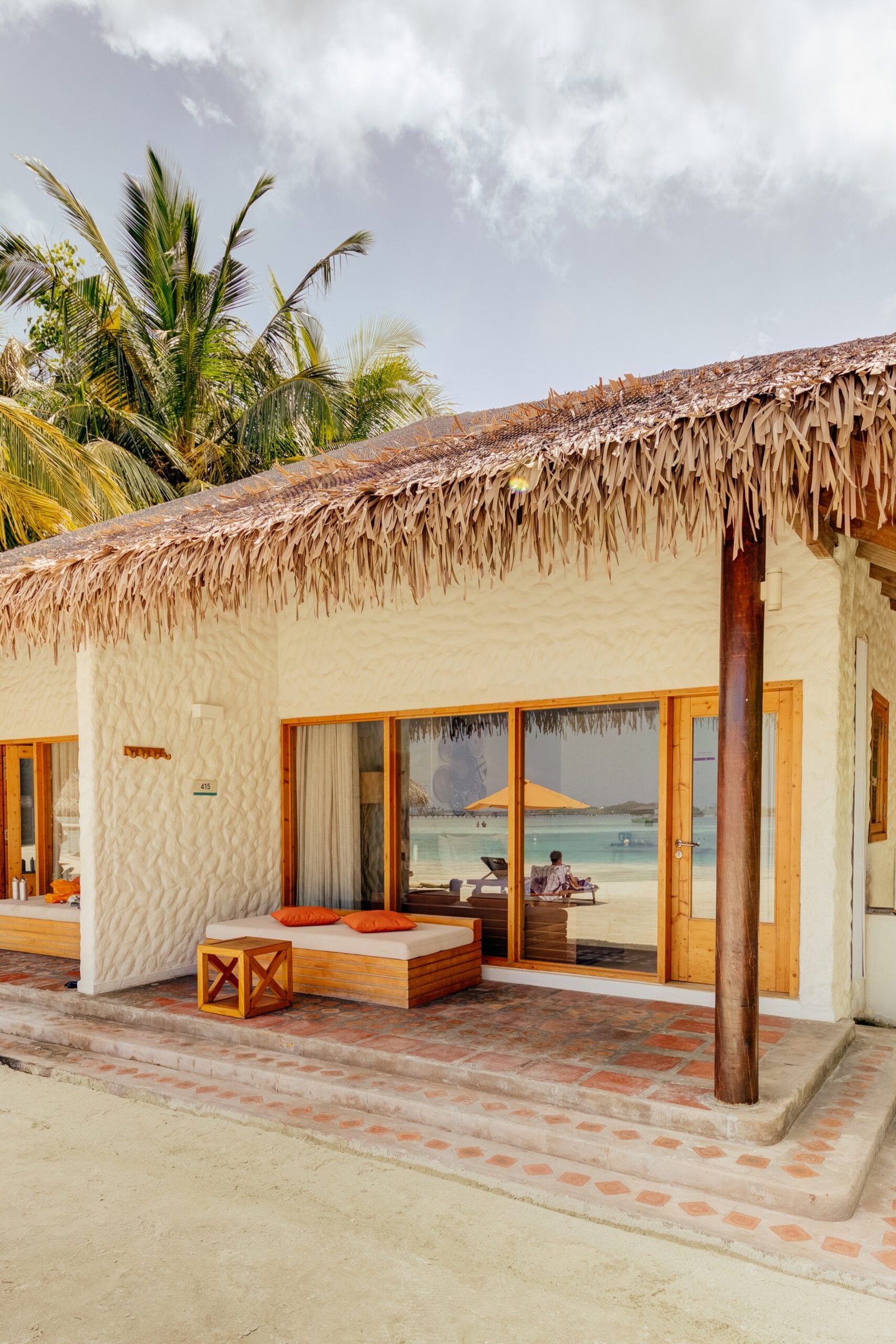 Beach Bungalow terrace and beachfront, Cinnamon Dhonveli Maldives