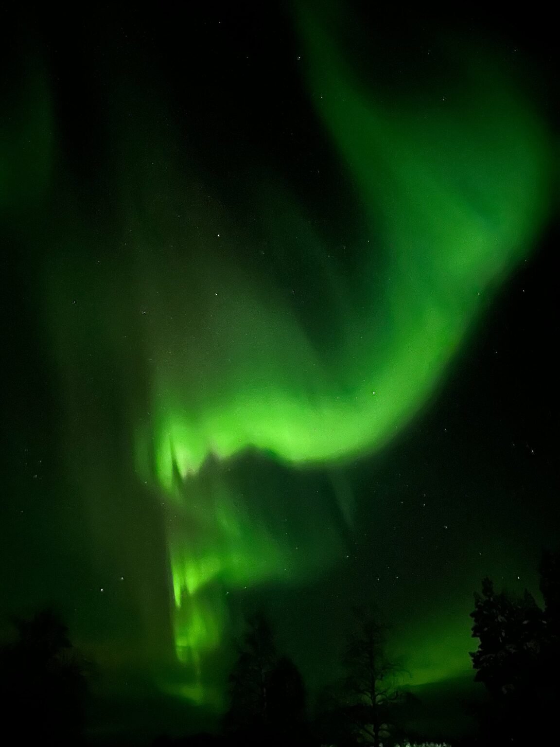 The northern lights above Arctic SnowHotel & Glass Igloos, Sinettä, Rovaniemi