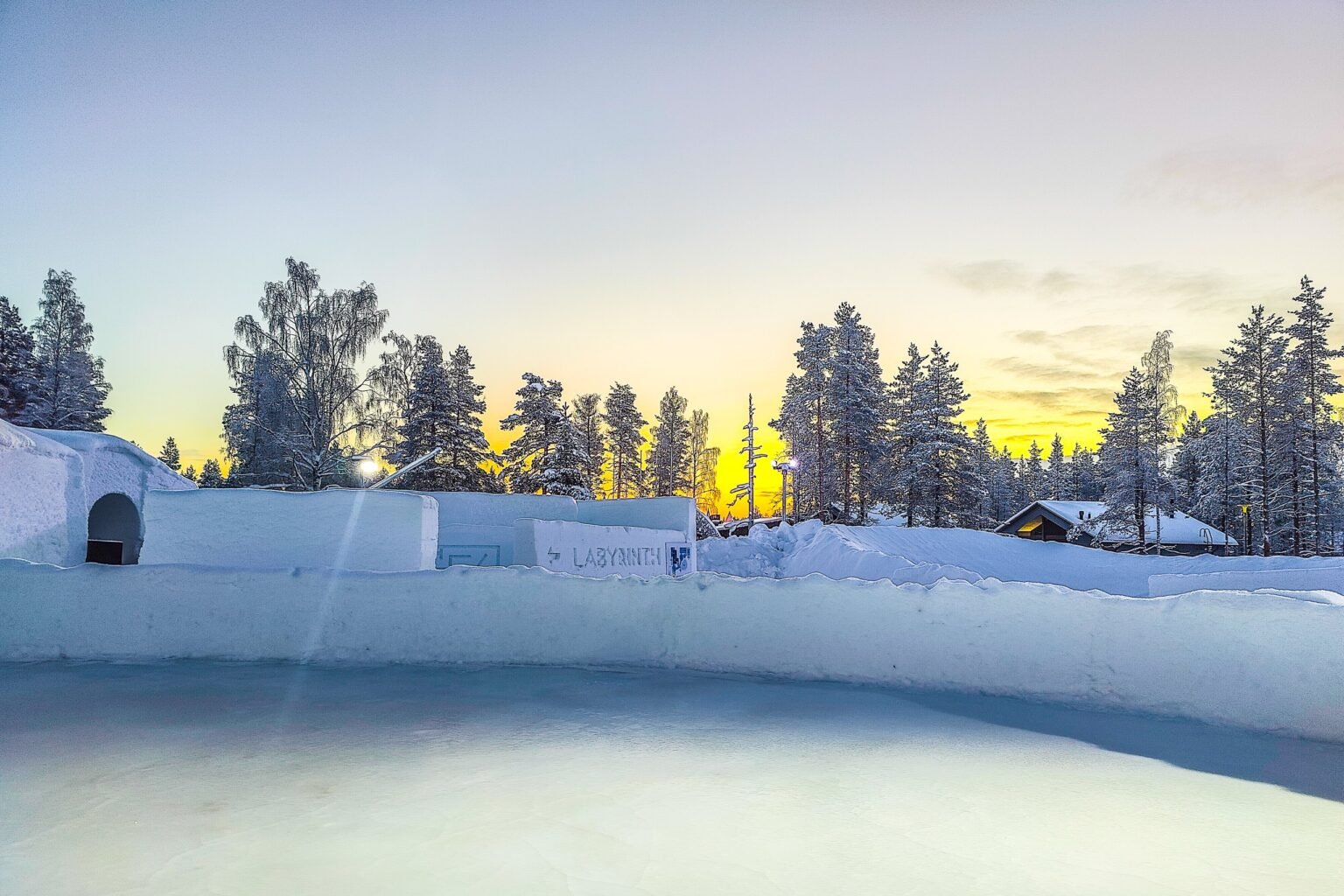 The ice skating rink at Snowman World, Santa Claus Village, Rovaniemi