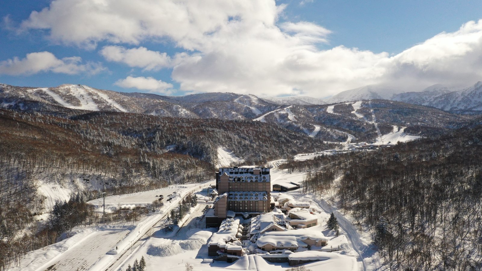 The mountains at Club Med Kiroro Grand, Hokkaido, Japan
