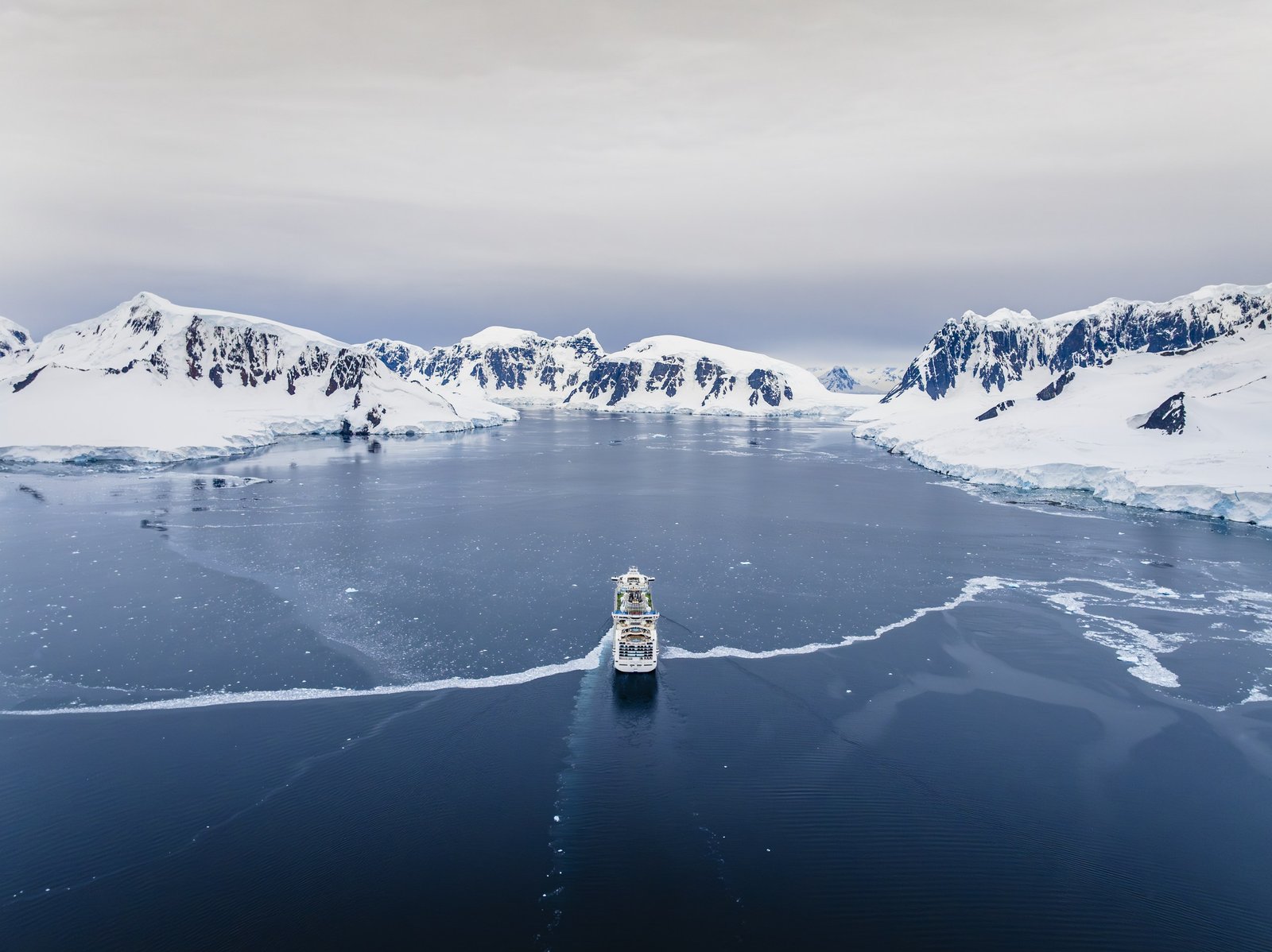 A Princess Cruises ship in the Neumayer Channel, Antarctica