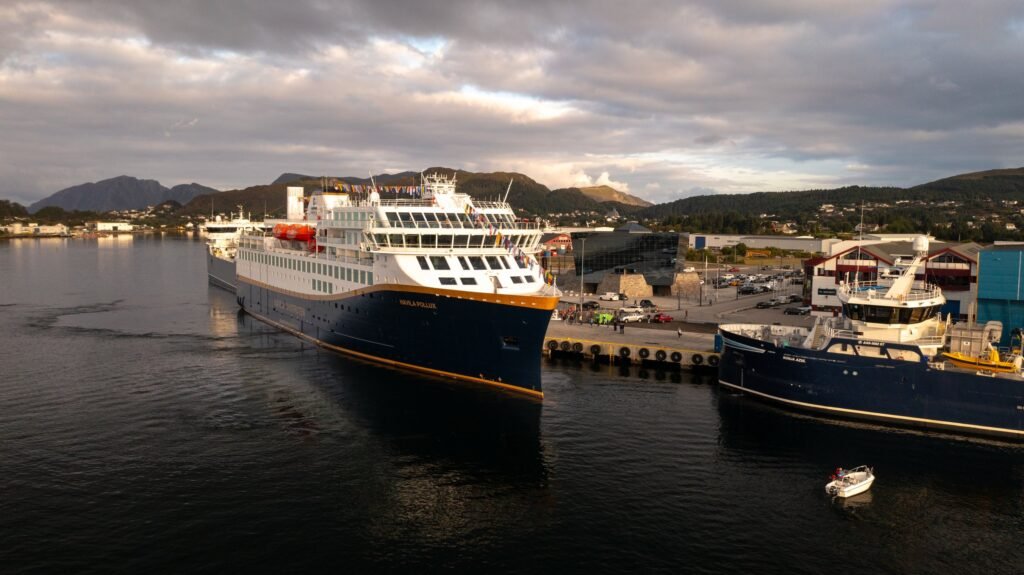 Havila Pollux at the quay in Ålesund