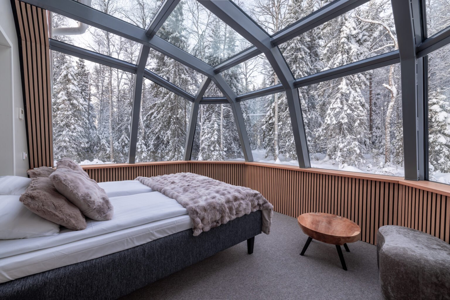 A Glass Igloo Cottage at Santa Claus Holiday Village