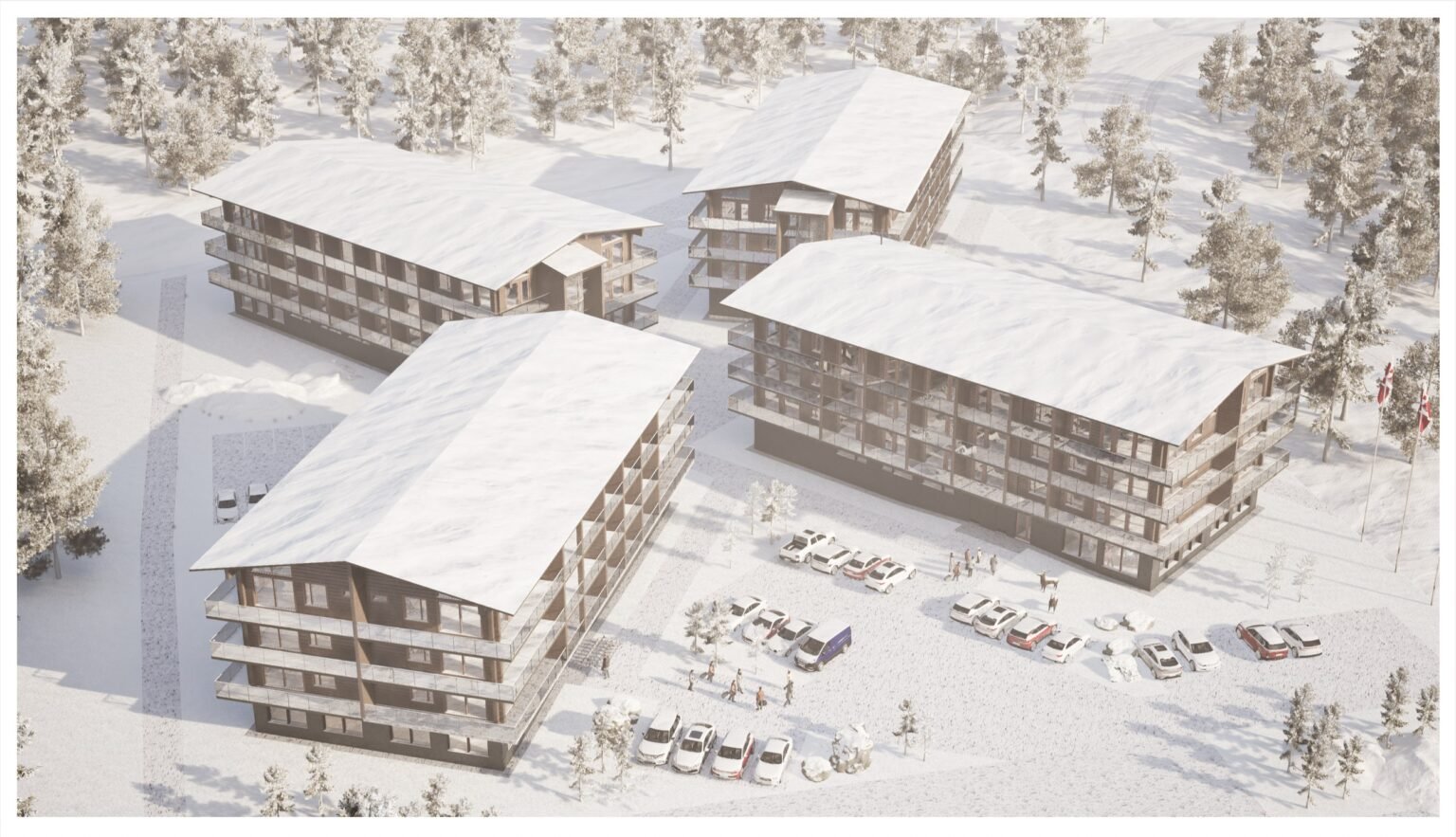 Artist's impression of a suite interior at Santa Claus Elves Hotel, Santa Claus Village, Rovaniemi